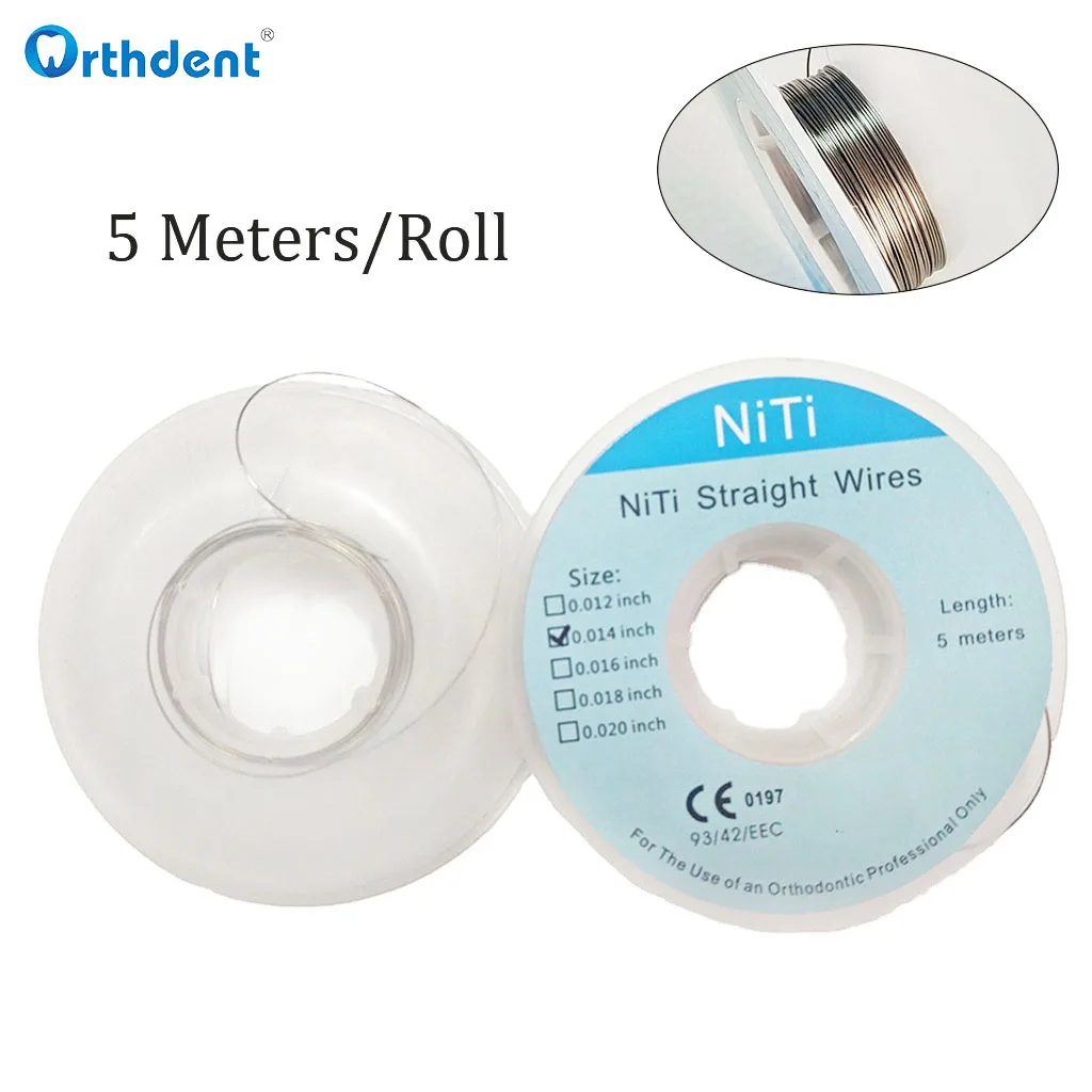 Orthdent 5 M/Roll Dental Niti Straight Wires Orthodontic Arches Archwires for Tooth Braces Dentistry Correction Accessories