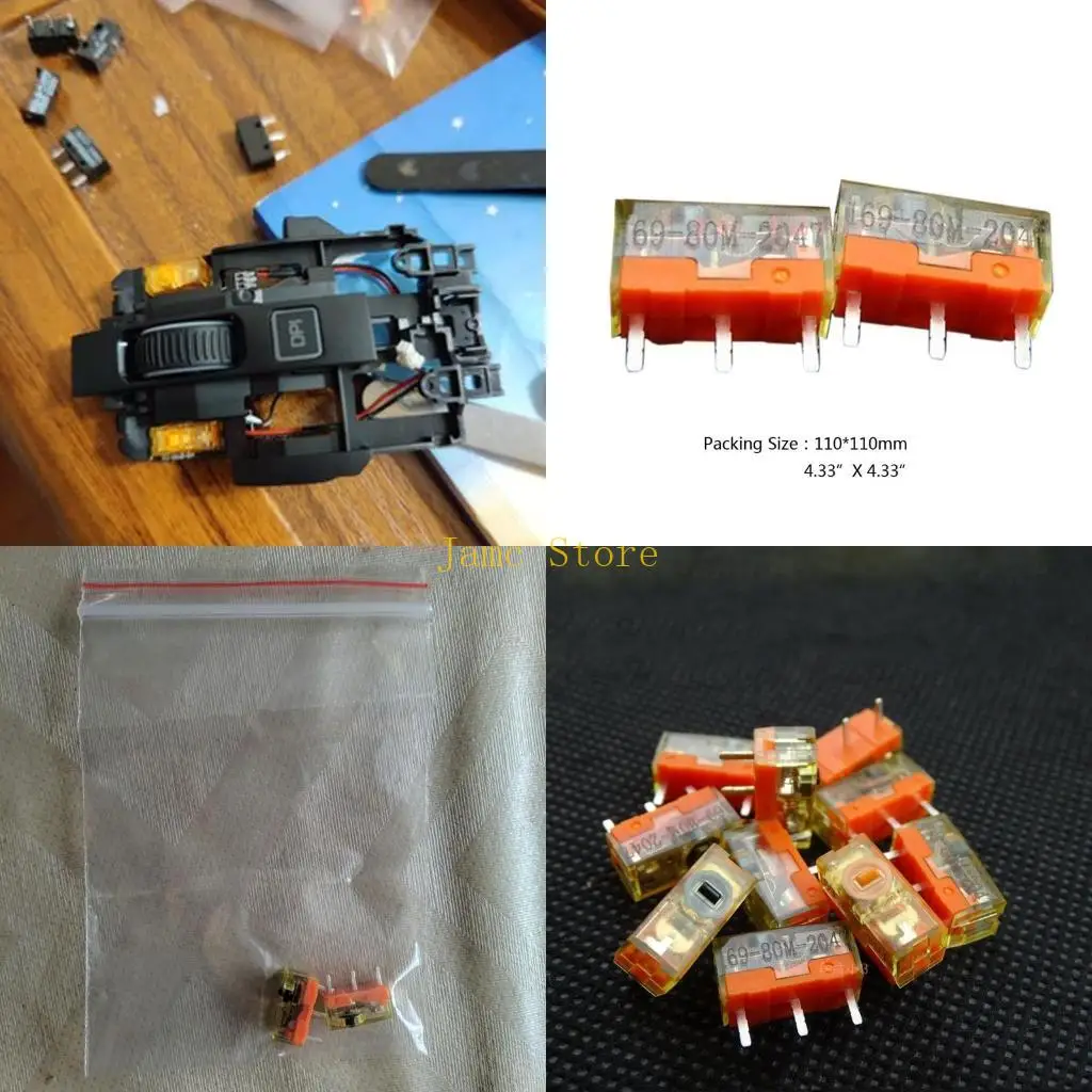 LX0B 2Pcs TTC Dustproof Gold Mouse Micro Switch 3pin Gold Contactor 80m 80 Millions TTC Gold Micro Button