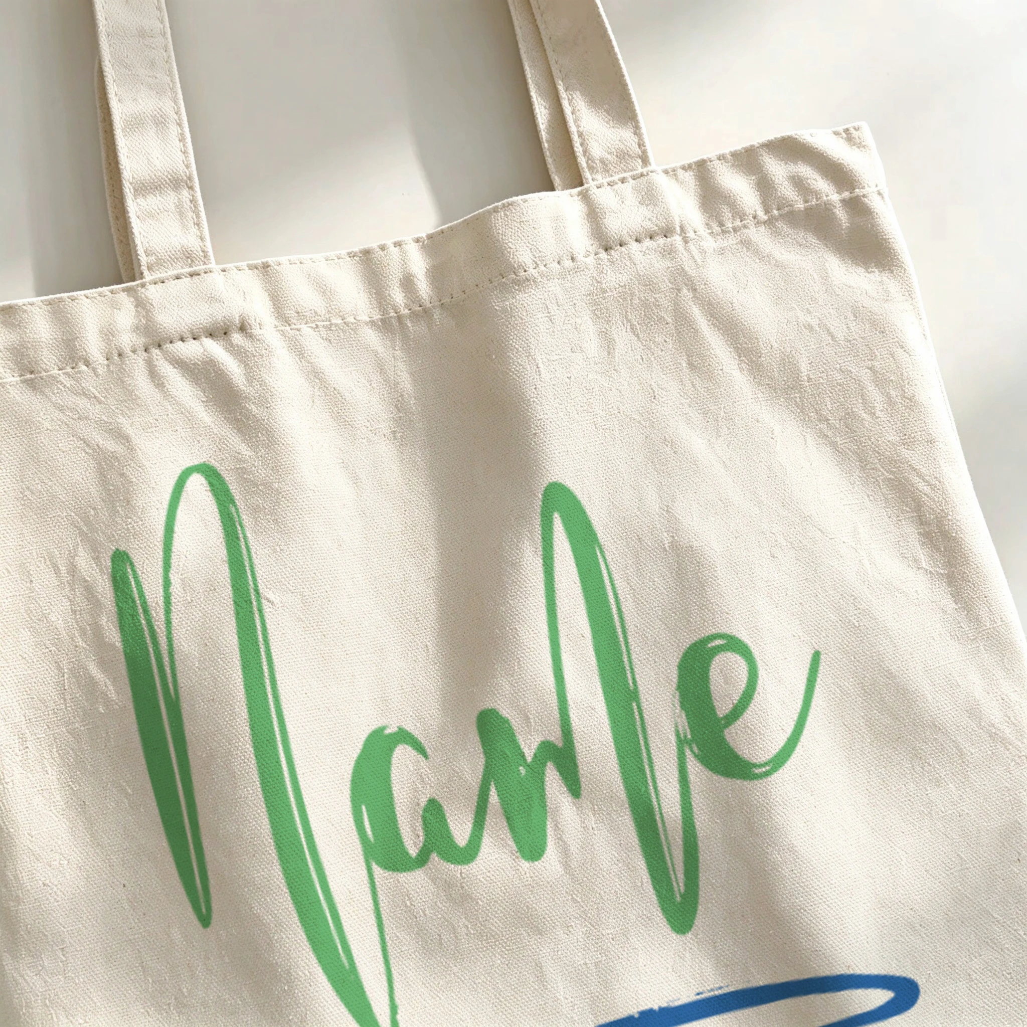 Personalized Handwritten Names Canvas Tote Bags Custom Minimalist Aesthetic Grocery Shopping Bags Reusable for Women Girls Gifts