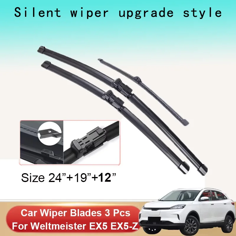 

Car Wiper Blades For Weltmeister EX5 EX5-Z 2021 2022 2023 Front and Rear Windscreen Wiper Blade Brushes Cutter Goods