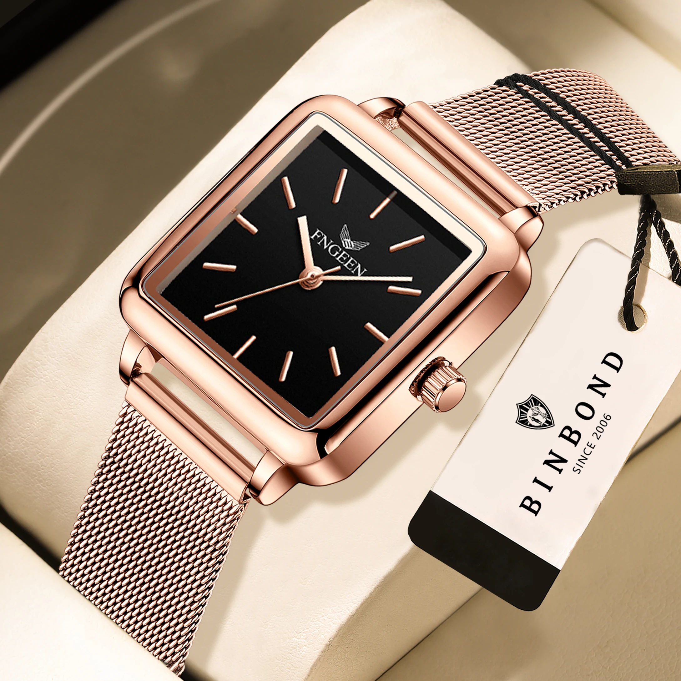 BINBOND Precise Quartz Watches - огляд і ціна Luxury Watch Square