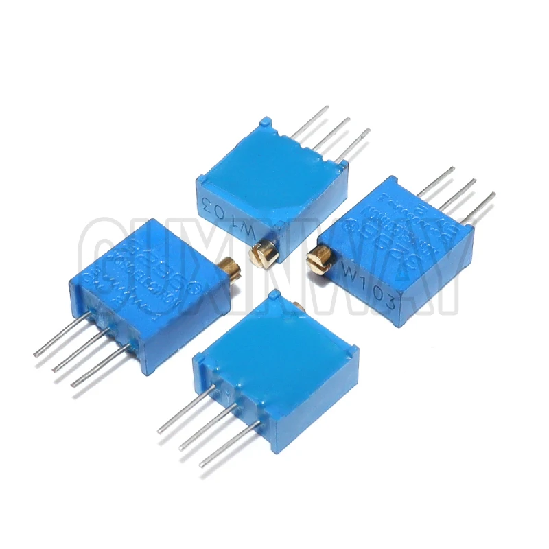 10 peças kit de potenciômetro 3296 de alta precisão 3296w resistor variável 100r -1m 200r 500r 1k 2k 5k 10k 20k 50k 100k 200k 500k