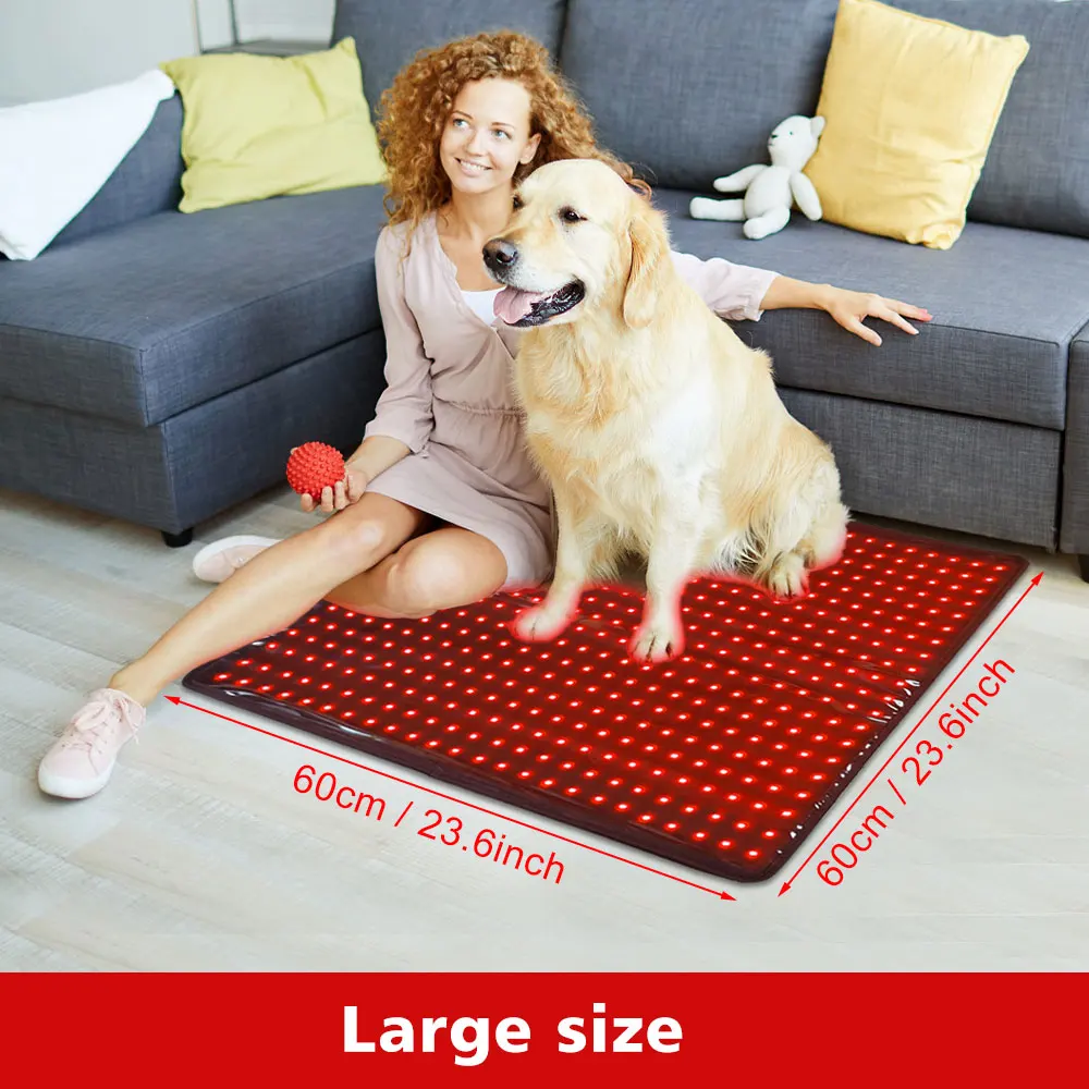 Shanglaite Hand Held Pet Recovery Blanket 60x60cm Infrared With Red Light Therapy For Dogs & Cats Face & Joint Health