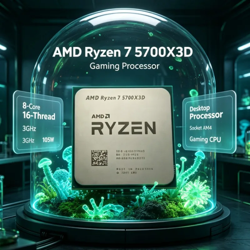 AMD Ryzen R7 5700X3D Desktop Processor 8-Core 16-Thread 3.0GHz Up to 4.1GHz 105W AM4 DDR4 CPU