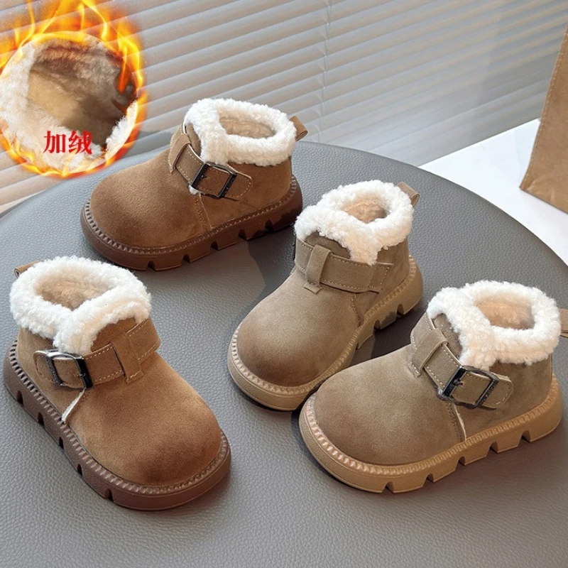 

British Style Child Boot 2025 New Retro Child Suede Boot Girls Fashiona Anti Slip Comforta Shoe Classic Children's Snow Boots