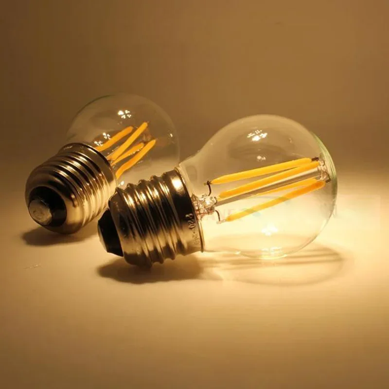 Ampoule LED vintage Edison G45, lumière à filament rétro, coque en verre, 2W-8W, 110V/220V