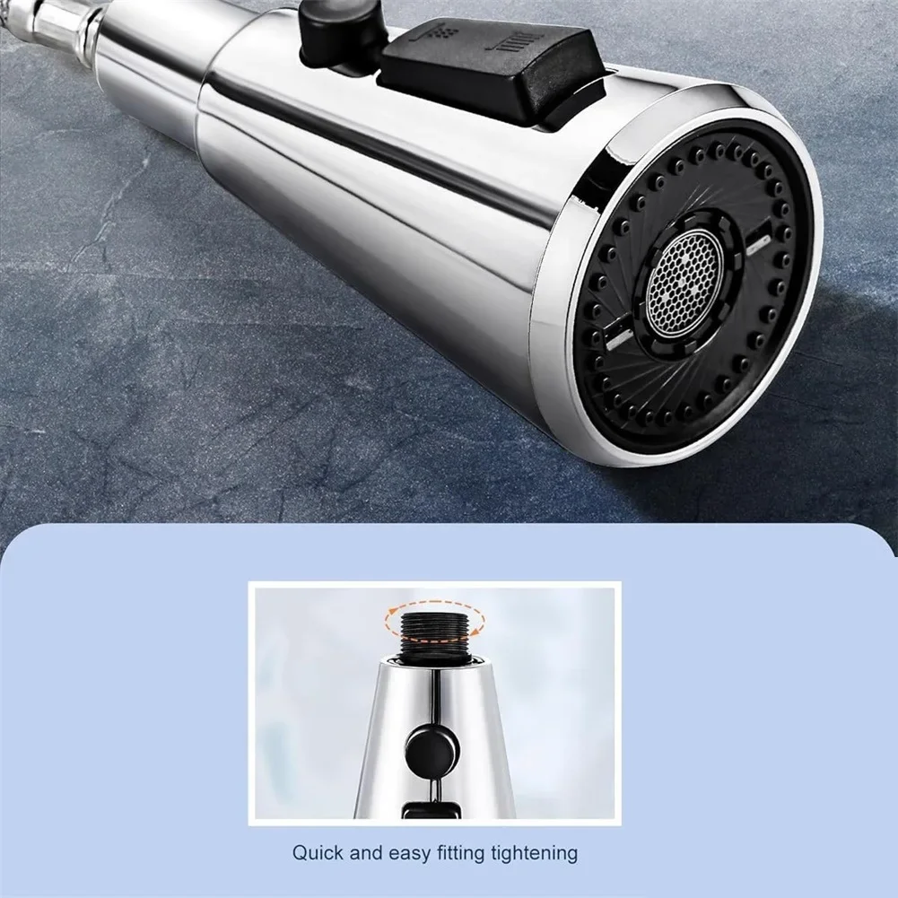Kitchen Faucet Replacement Spray Head with Pull Down Design 3 Spray Settings and 14 Adapters for Fit Assurance