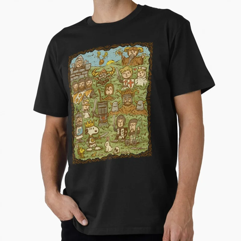 

The Quest 80s British comedy Monty Python Funny Gift T shirt for men Large size Tops 100% cotton printed clothes