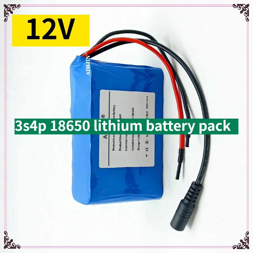 

3S4P Аккумулятор 12 В 14000 мАч Литий-ионный аккумулятор 18650 14 Ач с литиевой защитной платой BMS
