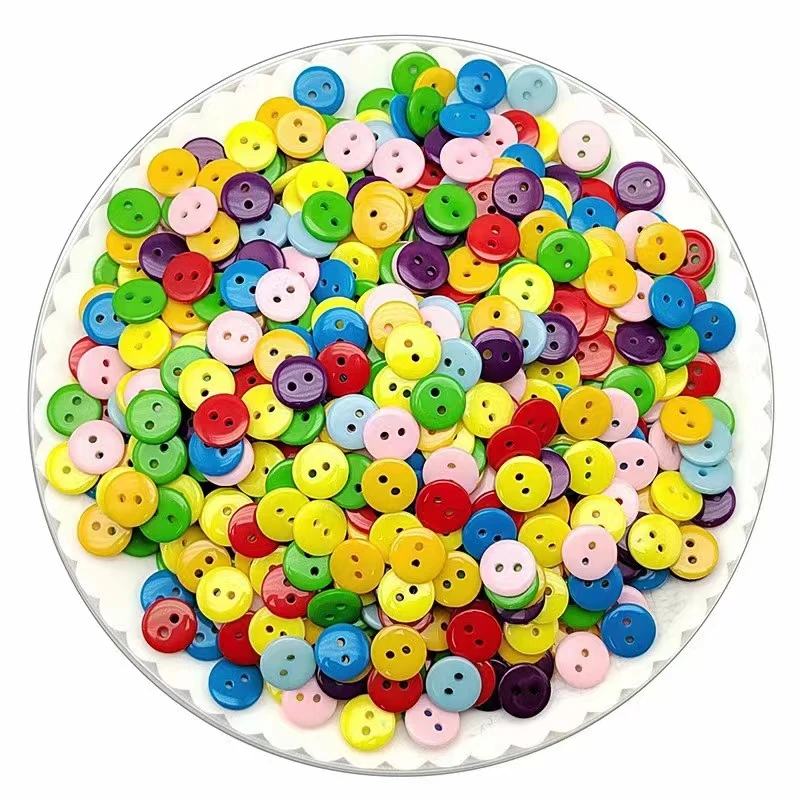 9-20mm Colorful Double Eye Bread Buttons Resin Sewing Buttons for Diy Craft Baby Kids Clothing Decoration Handmade Scrapbooking