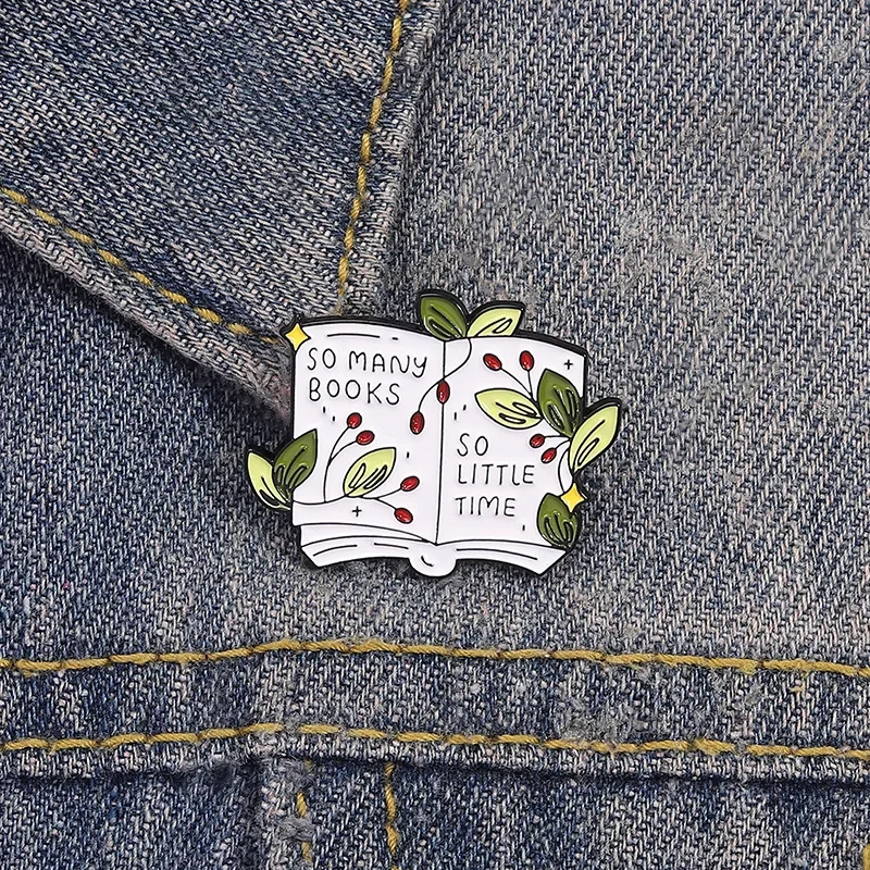 Pines Literary Green Plants Books Brocades Fun Alphabet Books More Time Less Quotations Badges Wearing Personalized Accessories