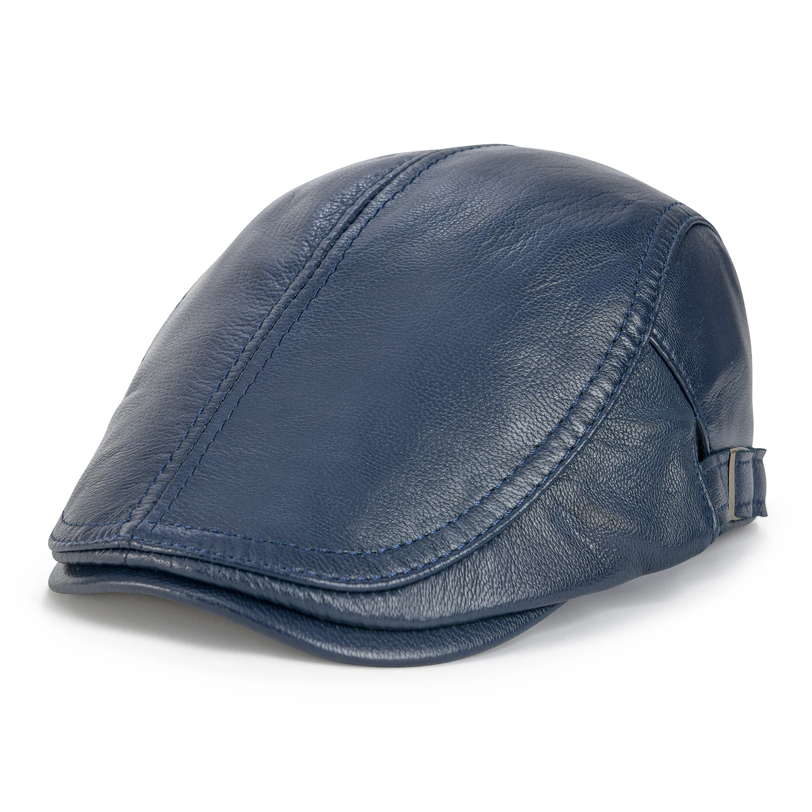VOBOOM Men's Genuine Lambskin Newsboy Cap Leather Hat Adjustable Beret Caps Classic Golf Flat Ivy Cap Gatsby Driving Fishing Hat