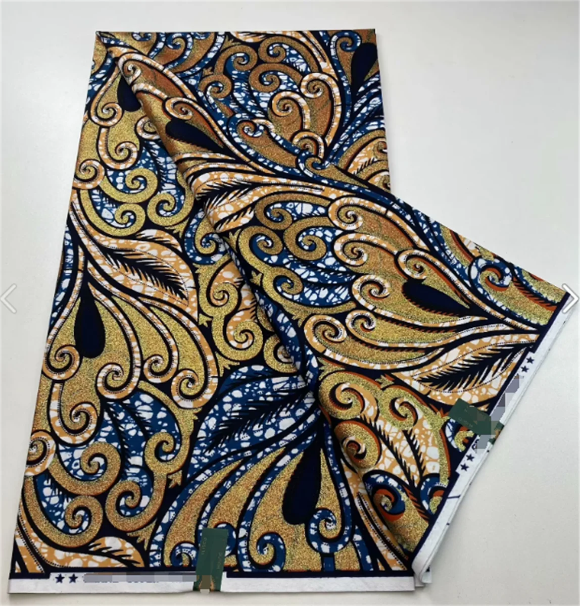 Nieuwste Afrikaanse Glitter Grand Super Batik Gouden Stof Hoge Kwaliteit Nigeria Goud Bedrukt Ankara Wax Materialen 6Yards Vrouw