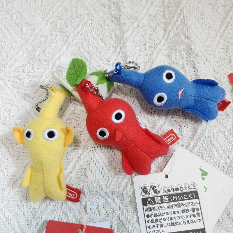 Pikmin Mini Plush Doll Backpack Cartoon Charm Keychain Pendant  Ornament Soft Stuffed Decor Red Yellow Blue Hanging Plush Gift