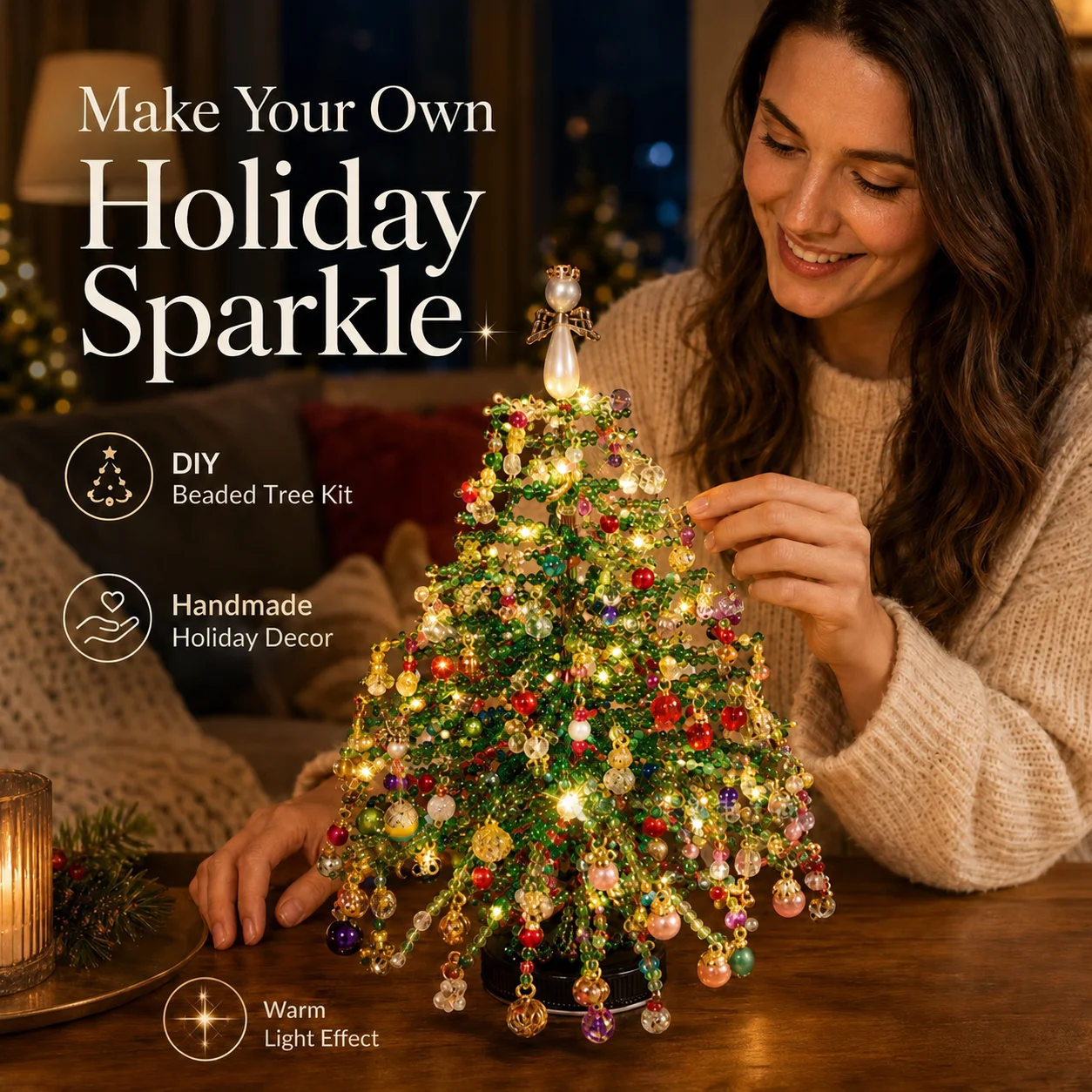 DIY Christmas Tree Bead Kit B - đánh giá và giá Home Decor Xmas Tree