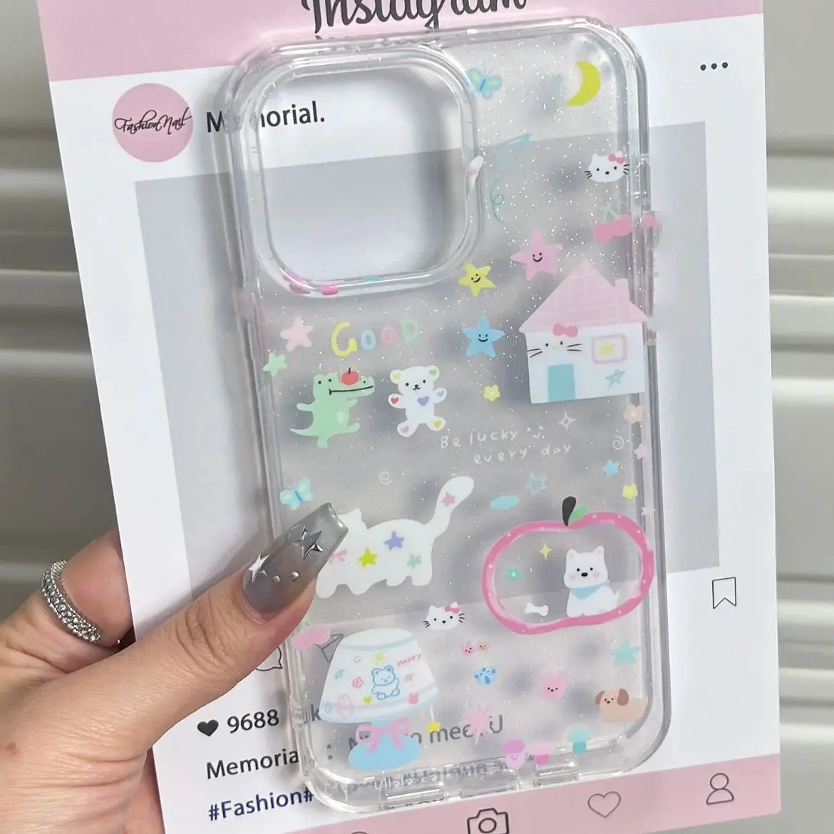 Sparkling Pink Romantic Pink Cabin Cat Phone Case For iPhone 17 AIR 16 15 14 13 12 11 PRO MAX 7 8 PLUS MINI Dustproof Cover