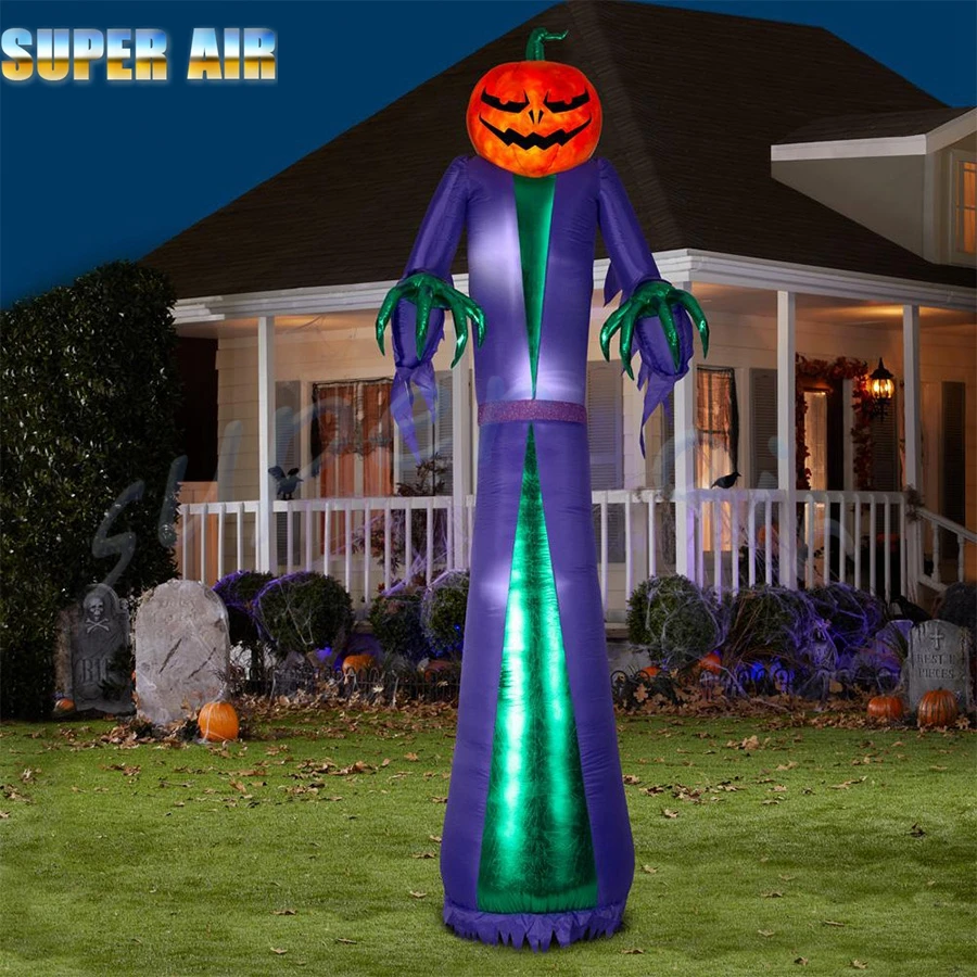 Customazied fearful inflatable Halloween pumpkin head ghost  for Halloween decoration