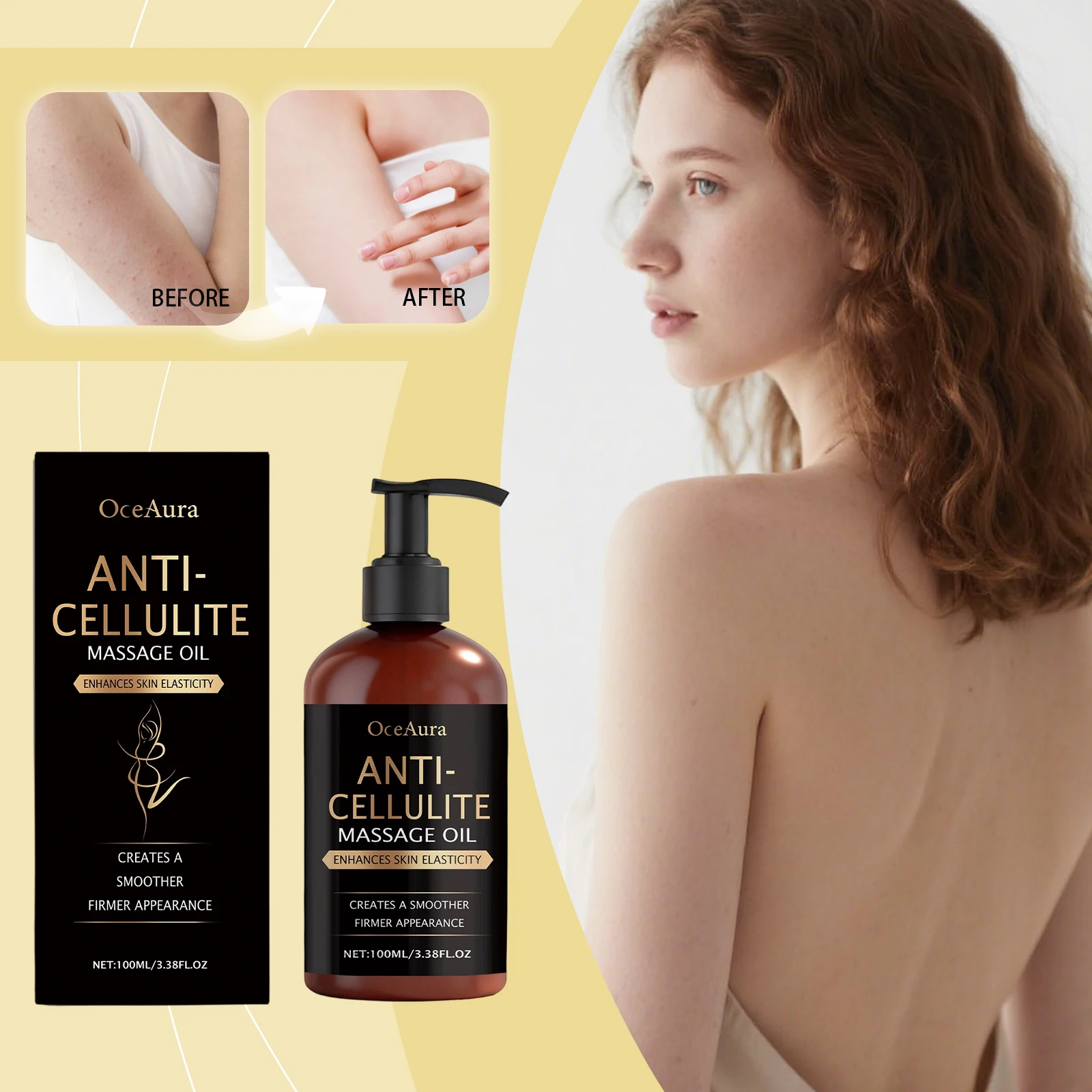 Body Massage Oil with Lemon Grapefruit Peel Oil Moisturizing Soothing Non Greasy for Dry Skin Muscle Relief Full Body Hydration