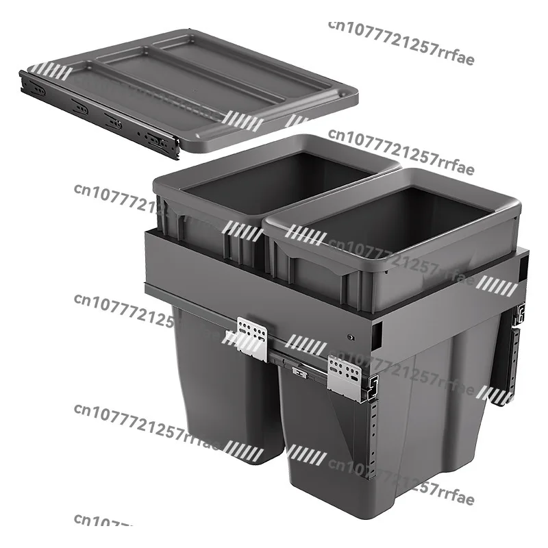 Cabinet Embedded Trash Can Kitchen Hidden Classification Cleaning Can Pull-out Trash Can With Lid
