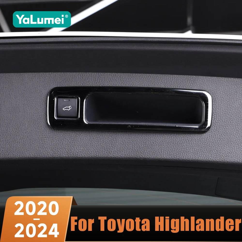 Auto Hinten Tür Heckklappe Griff Schüssel Abdeckung Carbon Faser Borte Für Toyota Highlander XU70 Kluger 2020 2021 2022 2023 2024 Hybrid