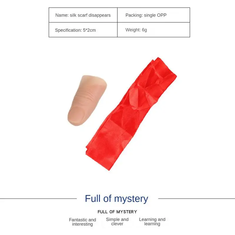 1~10PCS Plastic Thumb Tip Fingers with Red Silk for Close Up Vanishing Appearing Tricks Props