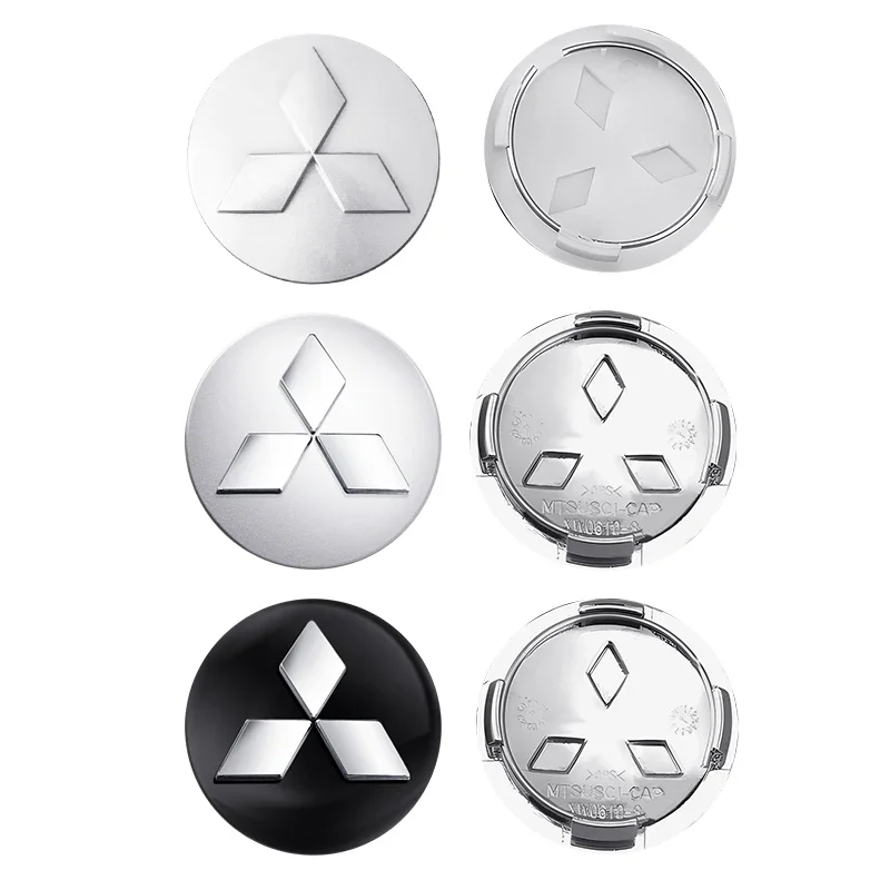 Original 4pcs 60MM Wheel Center Caps Logo Hub Covers Badge Emblem For Mitsubishi Ralliart Pajero Lancer EX Outlander Competition