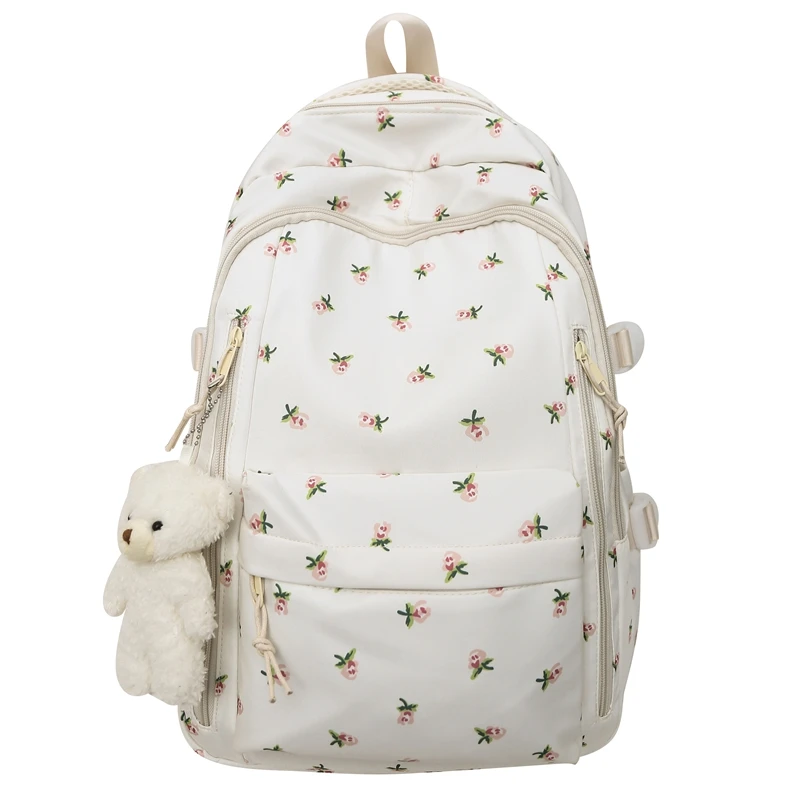 

Floral Casual Travel Daypack Large School Bag Cute Aesthetic Backpack College Backpacks for Teens Girls Women Students