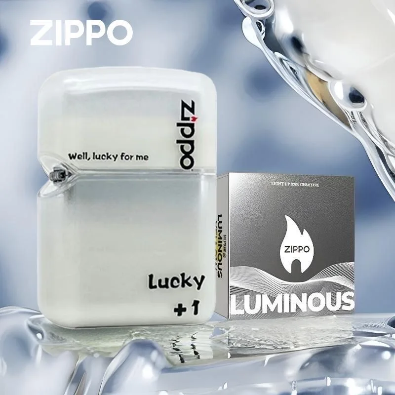 Zippo – briquet à huile de sable coulant et lumineux créatif, briquet à carburant à coque, collection coupe-vent unisexe dans une boîte