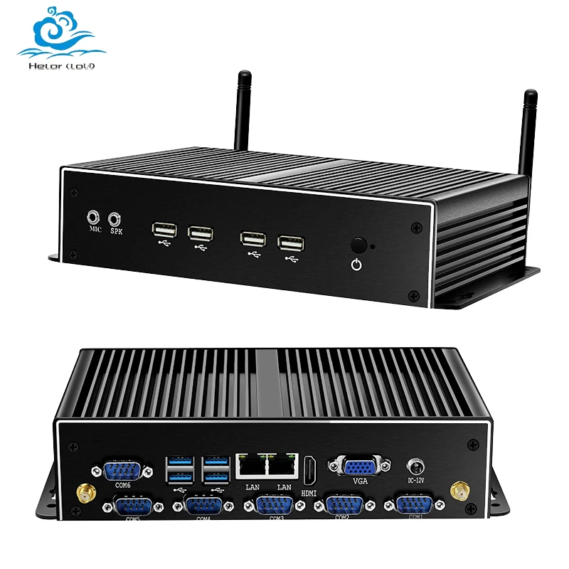 Mini PC industriale con supporto I5-8257U/J6412 Computer WiFi Linux Pfsense 3G/4G LTE con 4xUSB3.0 4xUSB2.0 6xDB9 RS232 1xHDMI