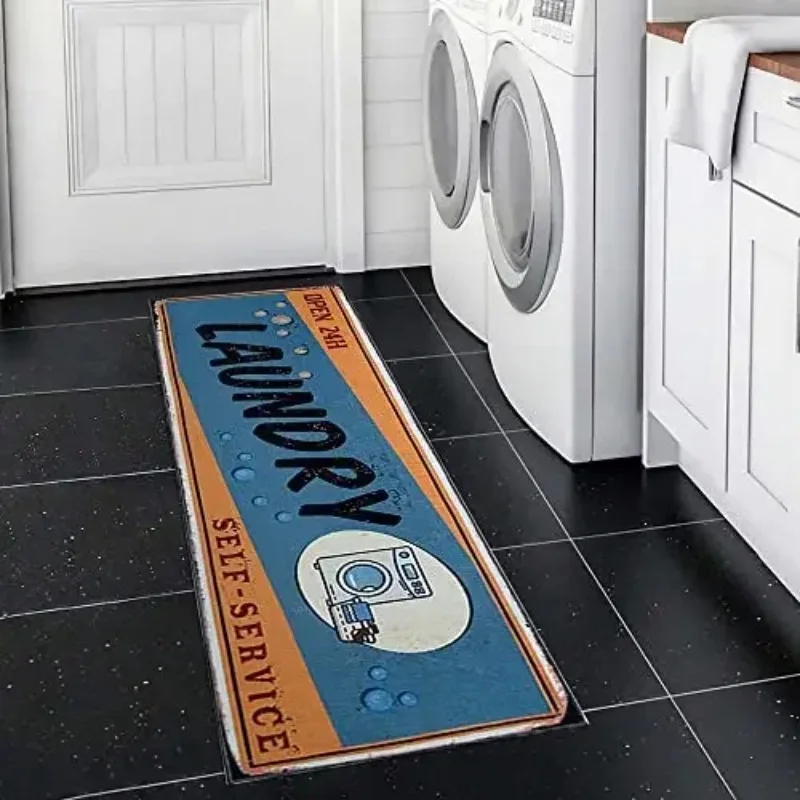 

Laundry Room Rug Non-slip Flannel Floor Mat for Washroom Mudroom Kitchen Mat Area Rugs Laundry Runner Rug Tapis Cuisine