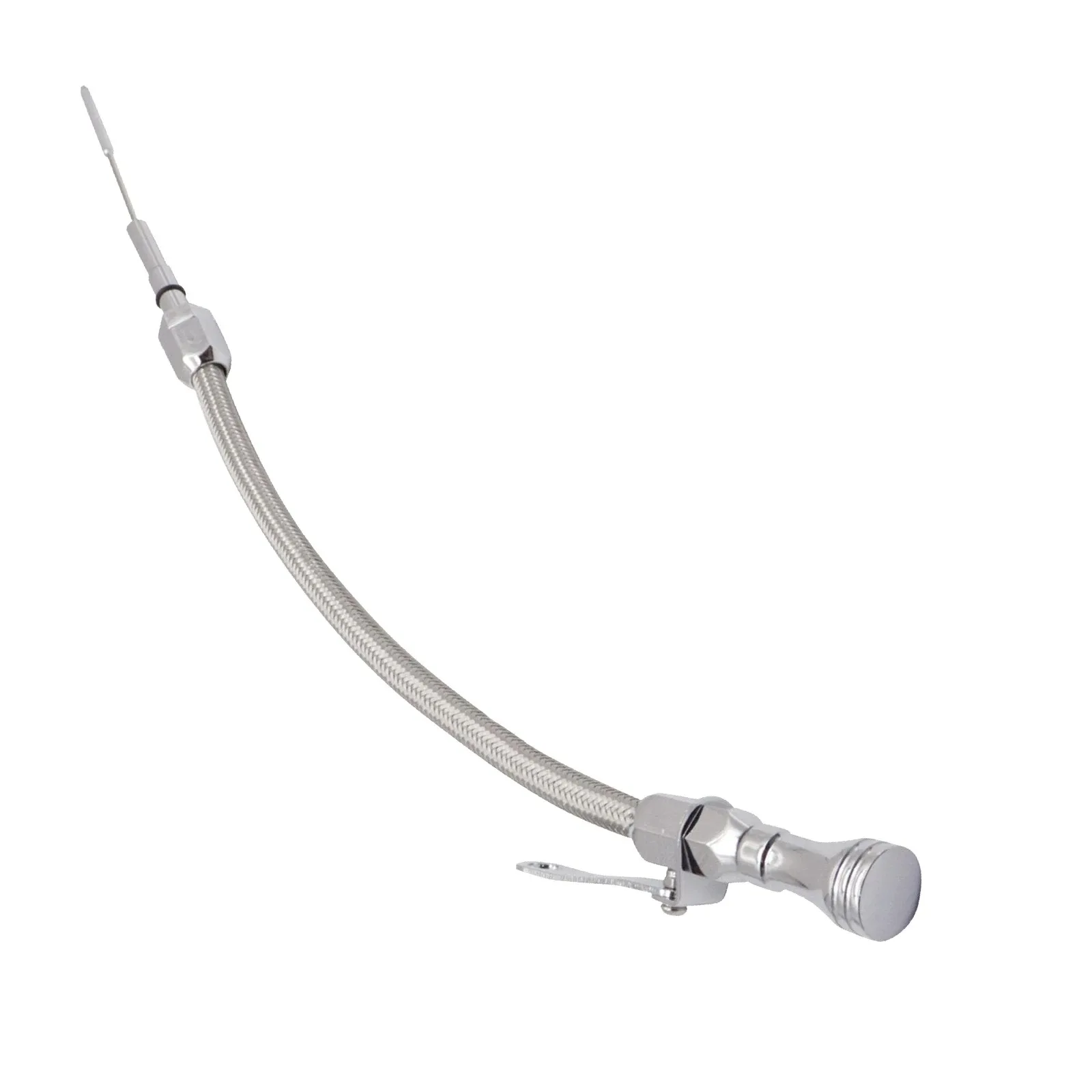 

Flexible Braided Stainless Silver Automotive Parts Car Tools Engine Oil Dipstick For Chevy LS LS1 LS2 LS6 5.7 6.0