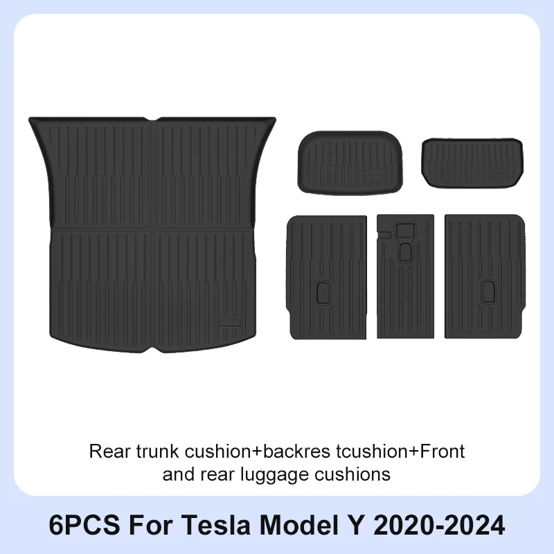 Tesla Model Y Vloermatten 2024 2023 2022 2021 2020 All Weather Vloerbeschermers Volledige Set Waterdicht Antislip Interieurbescherming