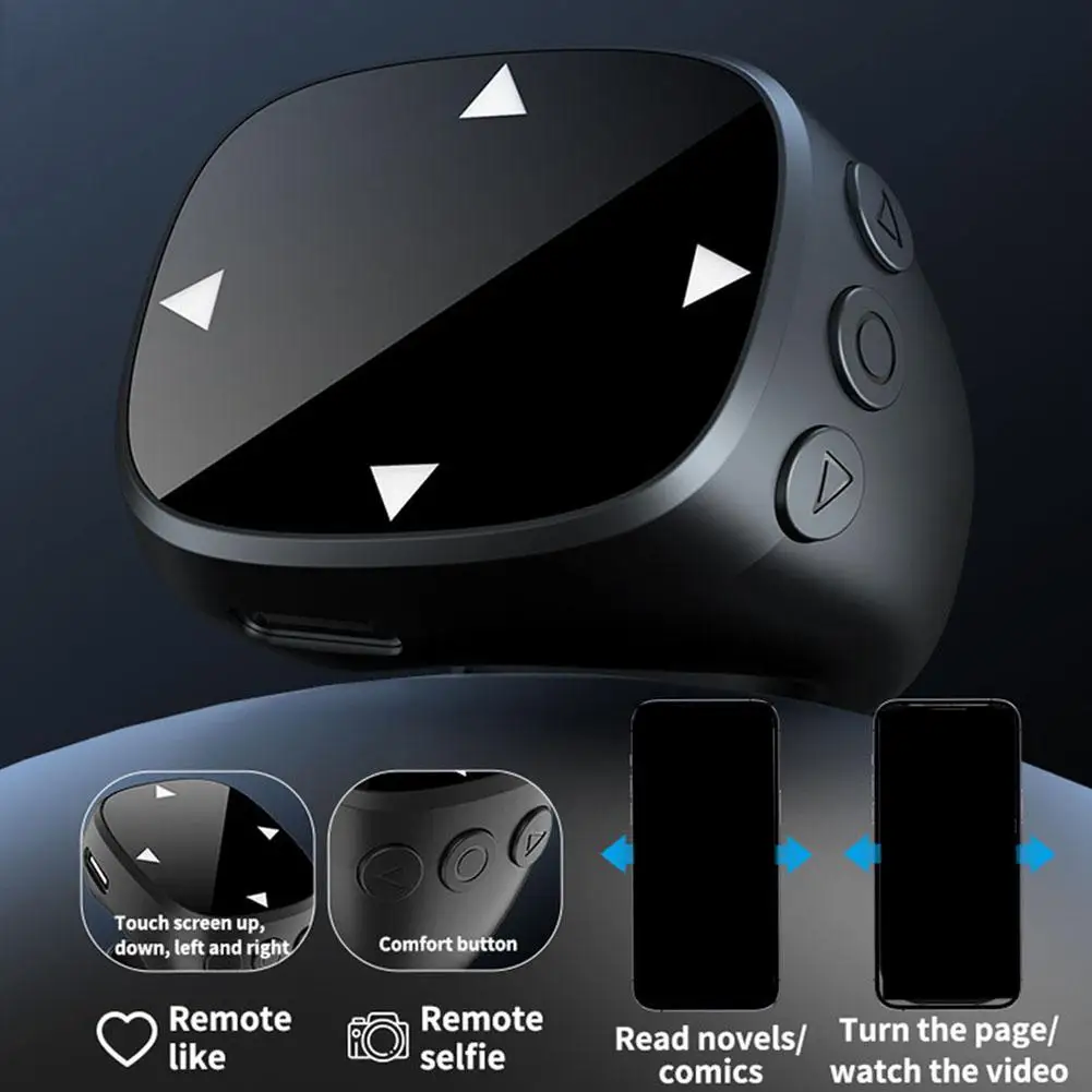 Scrolling Wireless Finger Shutter Remote Control Page Turner Mobile Phone Controller Bluetooth For Home Travel Car 