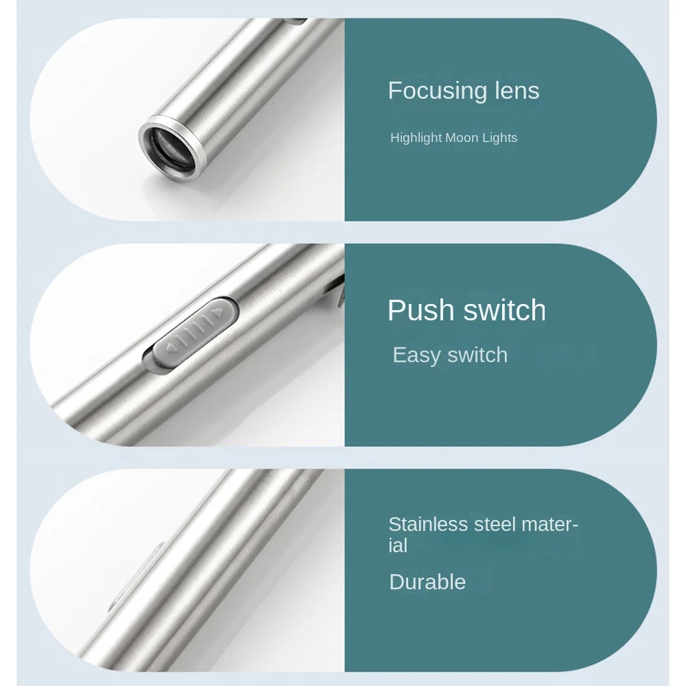 Stainless Steel Doctors Pen Light Portable Yellow/ White Light Nurse Pocket Flashlight Water-proof with Steel Clip