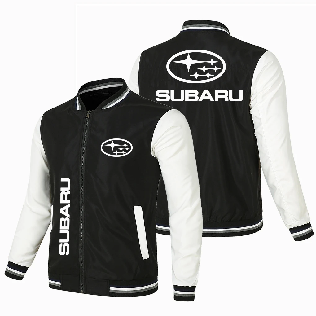 

Men's SUBARU printed cool hooded jacket, a popular foreign trade item, SUBARU racing cardigan with zipper, black loose and simpl