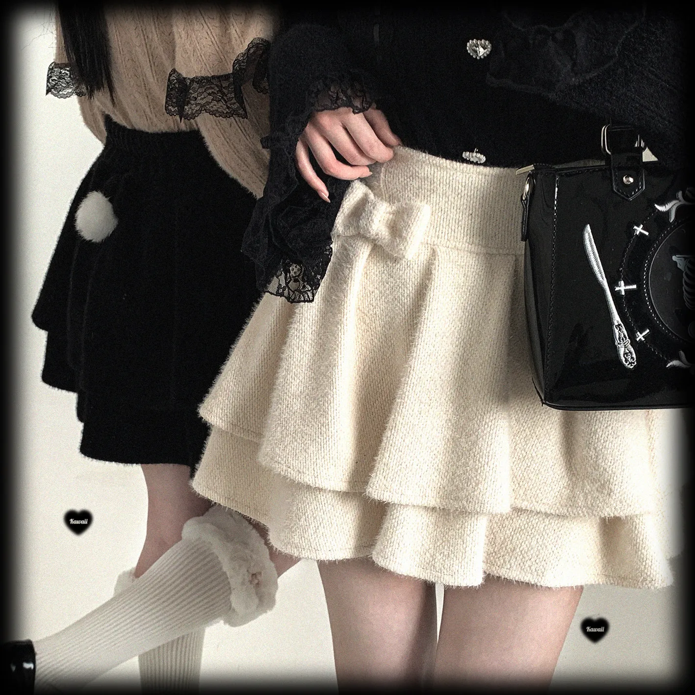 Originele Japanse stijl Lolita korte rok lente herfst zoete hoge taille afslankende mini plooirok voor meisjes
