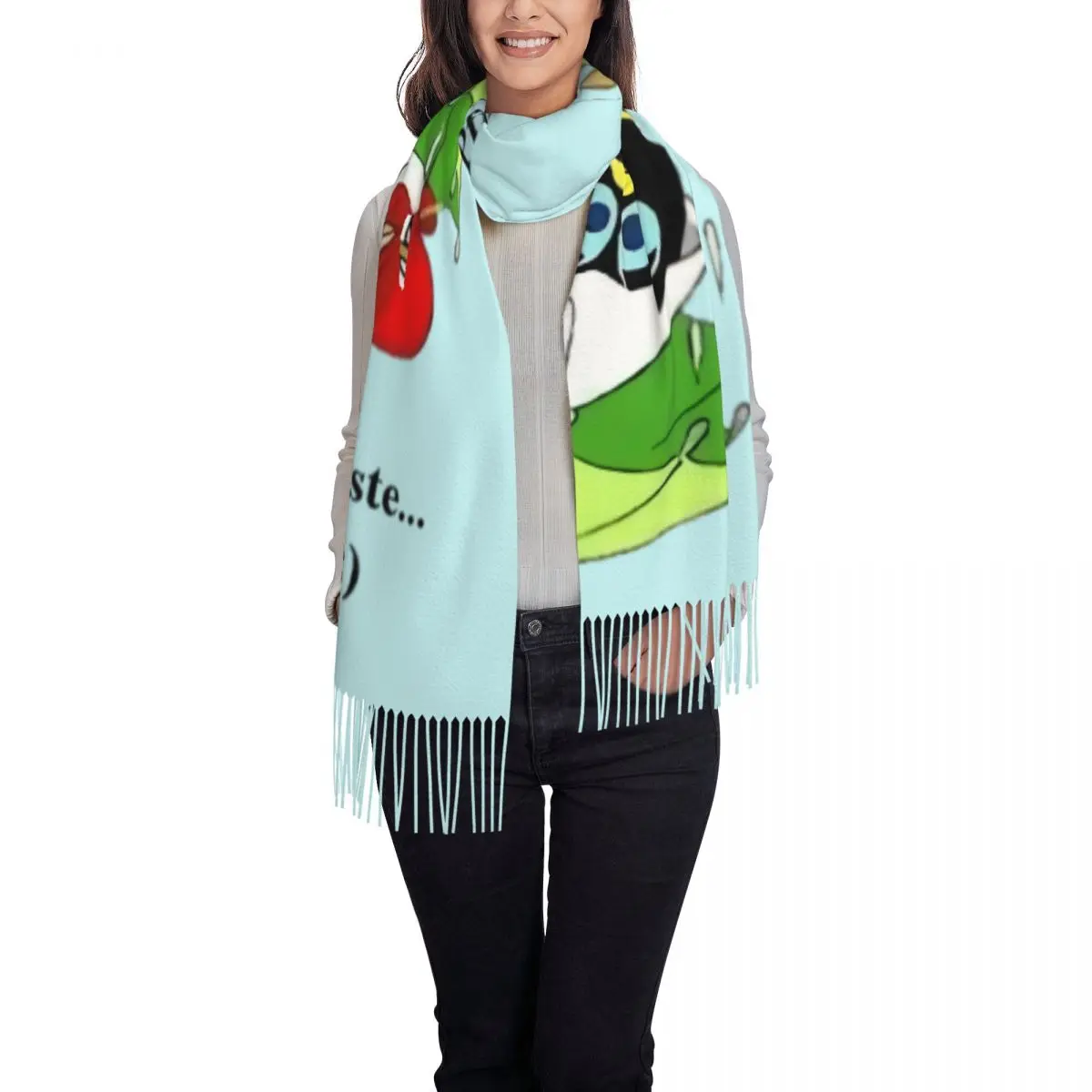 مطبوعة كاليميرو Cest Trop Injuste Il Pleut Pfff وشاح النساء الرجال الشتاء الخريف الأوشحة الدافئة أنيمي إيطاليا التلفزيون الكرتون     شالات يلتف