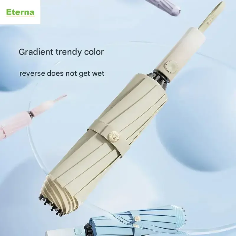 High-end Fully Automatic Reverse Folding Umbrella Men's Enlarged Reinforced Thickened Sunshade Car Business