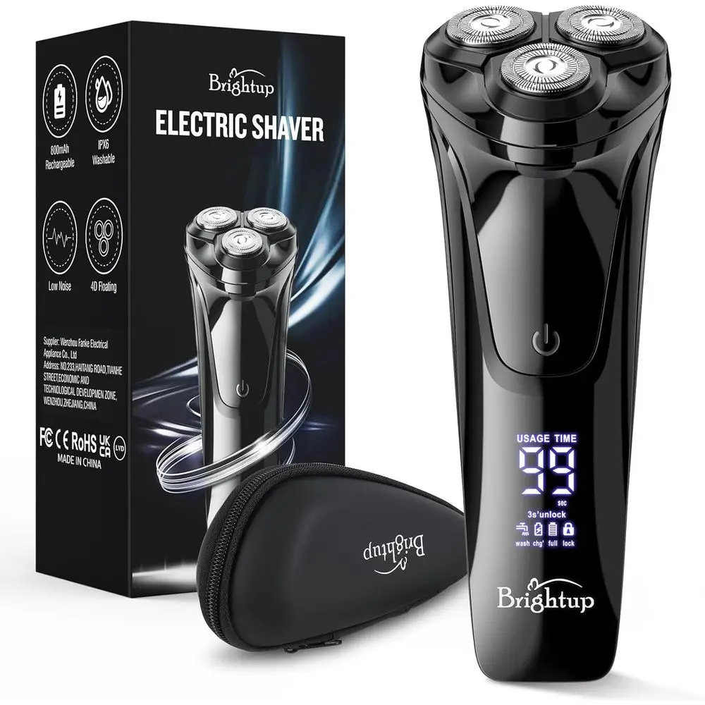 

4D Flex Precision Blades Wet/Dry Shaver with USB Quick Charge, LED Display, Travel Lock, and Storage Case