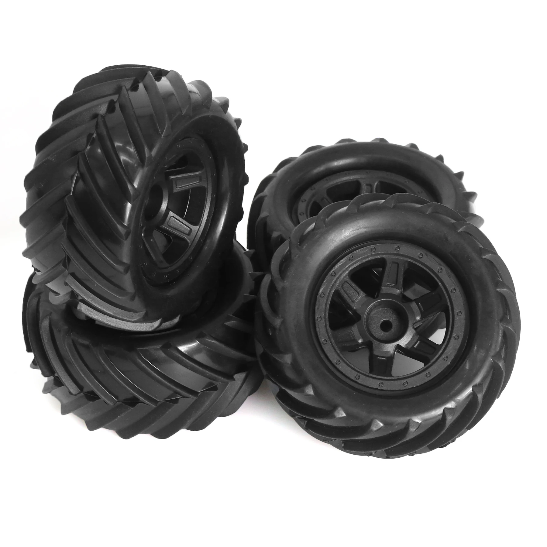 4pcs 90mm Monster Truck Buggy Tires Wheel 12mm Hex for TRAXXAS E-Revo MJX 16207 16208 SCY 16101 HBX 1/16 RC Car Upgrade Parts