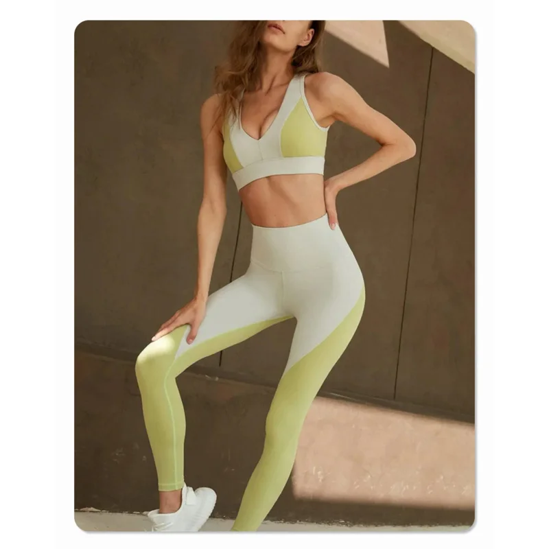 Patchwork Color Yoga Sets Women Zero-Feel High Strethy Soft Sports Suits Two Piece Fitness Tracksuits Female Activewear