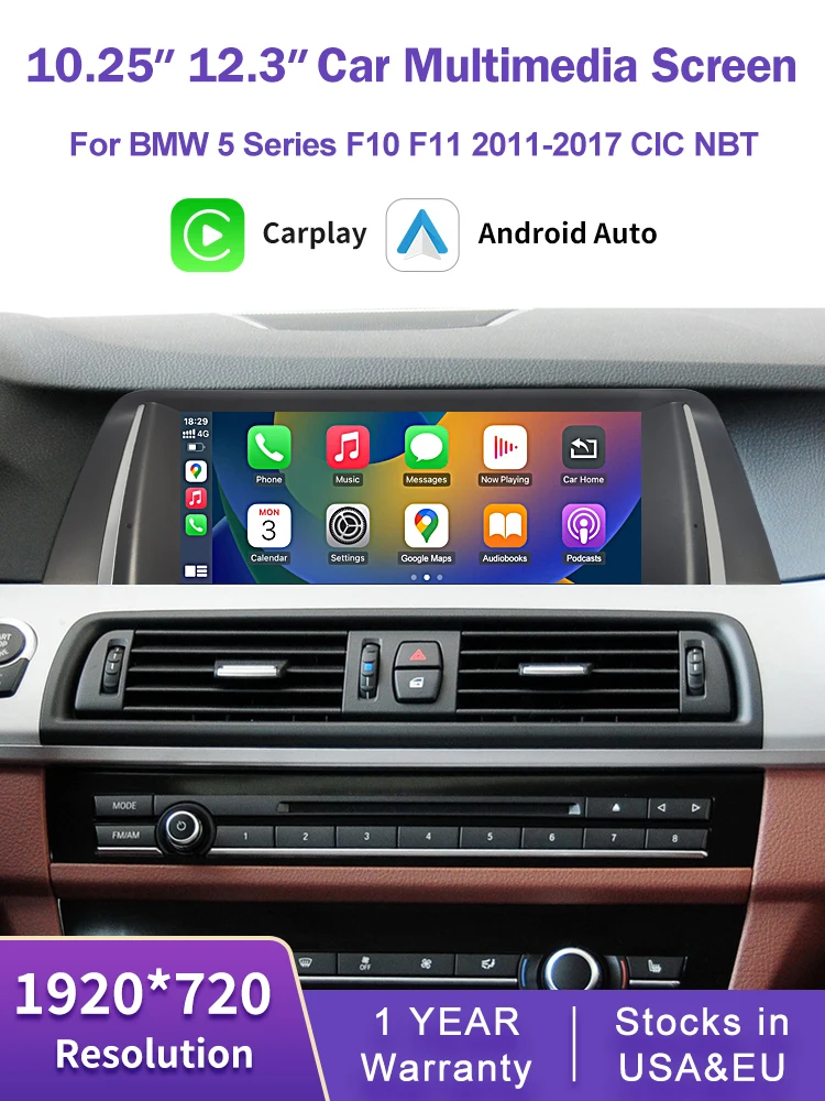 10,25 "12,3" Multimedia Touch Screen Für BMW 5er F10 F11 CIC NBT System 2011-2017 drahtlose Carplay Android Auto Auto Radio