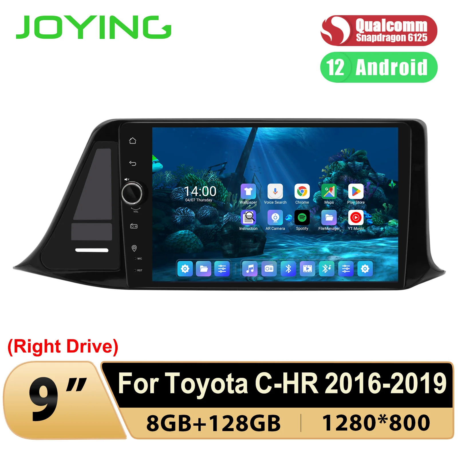 

Joying Plug and Play 9 "Android автомобильный радио стерео головное устройство мультимедийный плеер с Carplay для Toyota CHR CH-R 2016-2019