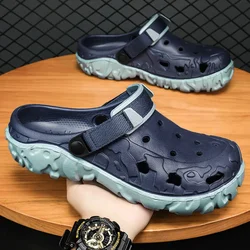 2024 Men Hole Clogs Slippers Men Garden Shoes for Men Arch Support Slides Summer Fashion Beach Slippers Non-slip EVA Slippers