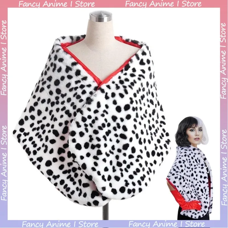 

Women Dancing Party Spot Dog Style Shawl Dalmatian Shawl Scarf Cosplay Accessories Fashion Mid-length Scarf Leopard Print Shawl