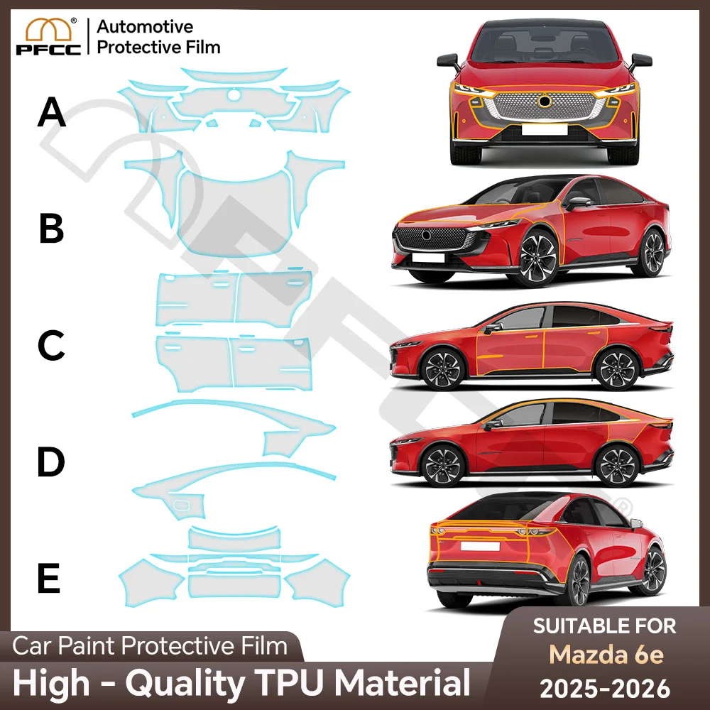 For Mazda 6E 2025 2026 9Mil TPU PPF Car Paint Protection Film Pre-cut Clear Bra Anti-Scratch Resistant Repairable Self-adhesive
