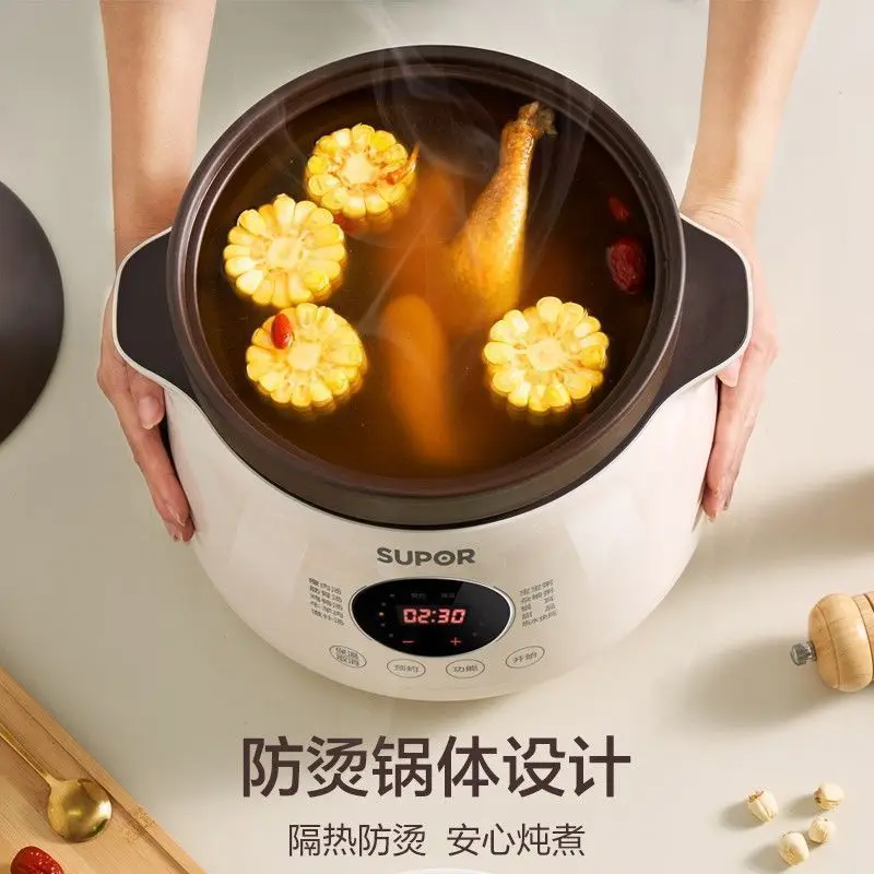 Pote de ensopado elétrico ninho de pássaro pote de ensopado elétrico 4l casa mingau sopa saúde caçarola elétrica pote de ensopado do bebê multifuncional