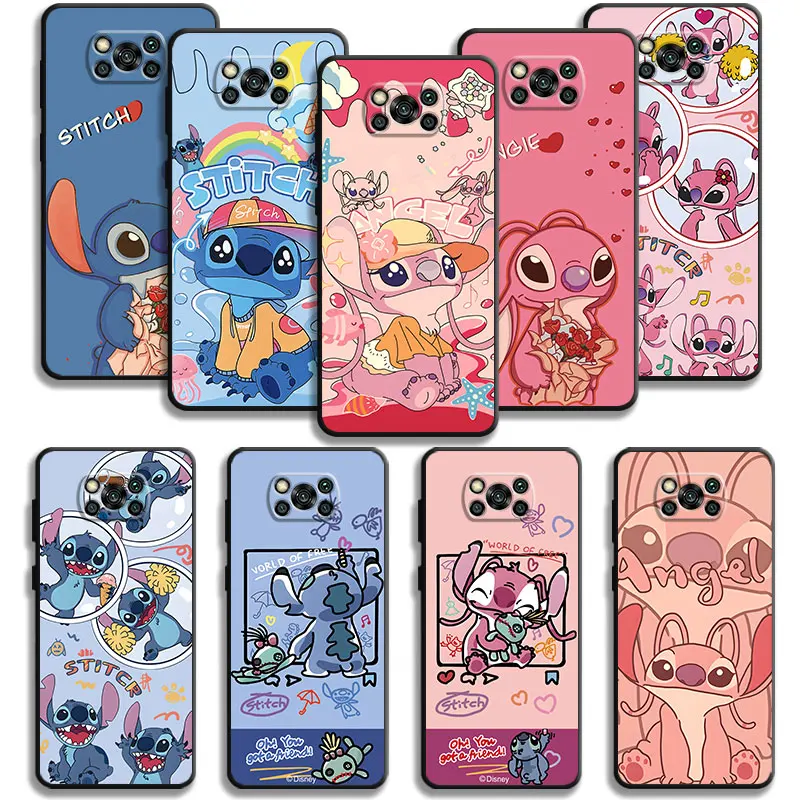 Disney Stitch Angel Love Couple Case For Xiaomi Poco X3 NFC F5 Mi 11T for Huawei P30 P40 for Honor X8a X8 90 for Pixel 7 Pro