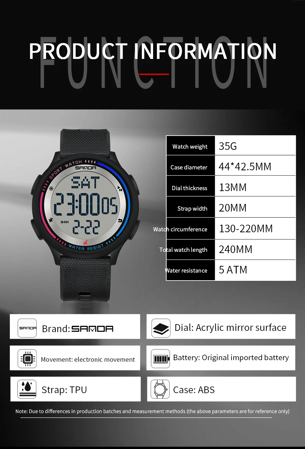 SANDA الرجال LED ساعة عسكرية رقمية رجل الساعات الرياضية في الهواء الطلق 5Bar مقاوم للماء ساعات المعصم ساعة الذكور Relogio Masculino-25 #5