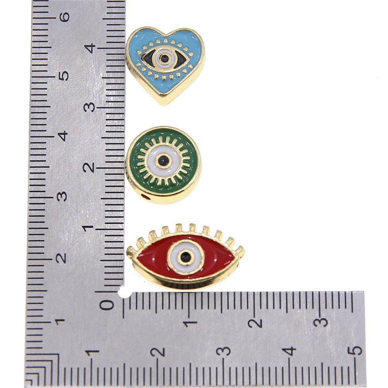 6pcs/Lots Boho Style Cute Eye Charms Beads for Jewelry Necklace Bracelet Making Enamel Blue Eye Metal Designer DIY Accessories